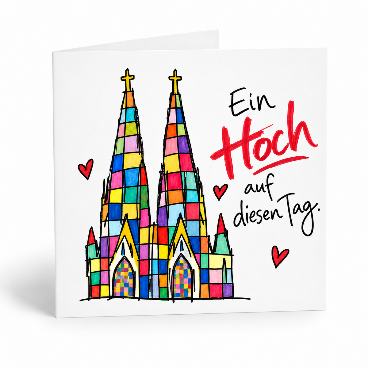 Geburtstagskarte „Ein Hoch auf diesen Tag.“