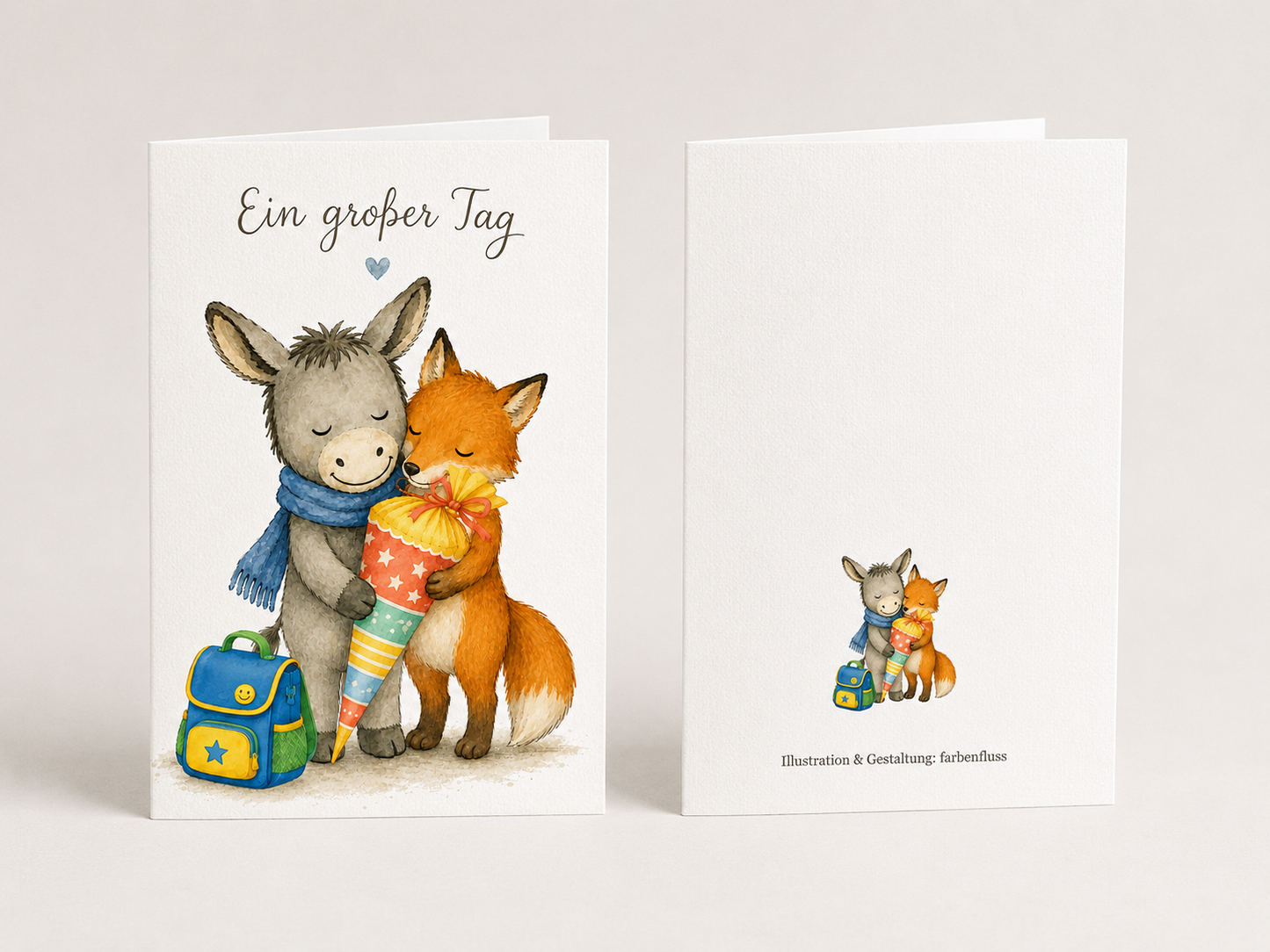 Einschulungskarte „Ein großer Tag“ – Klappkarte DIN A6 mit Umschlag