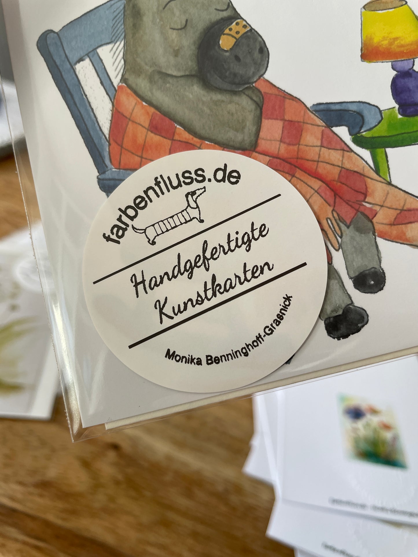 Klappkarte mit Umschlag - Gute-Besserung-Karte Esel