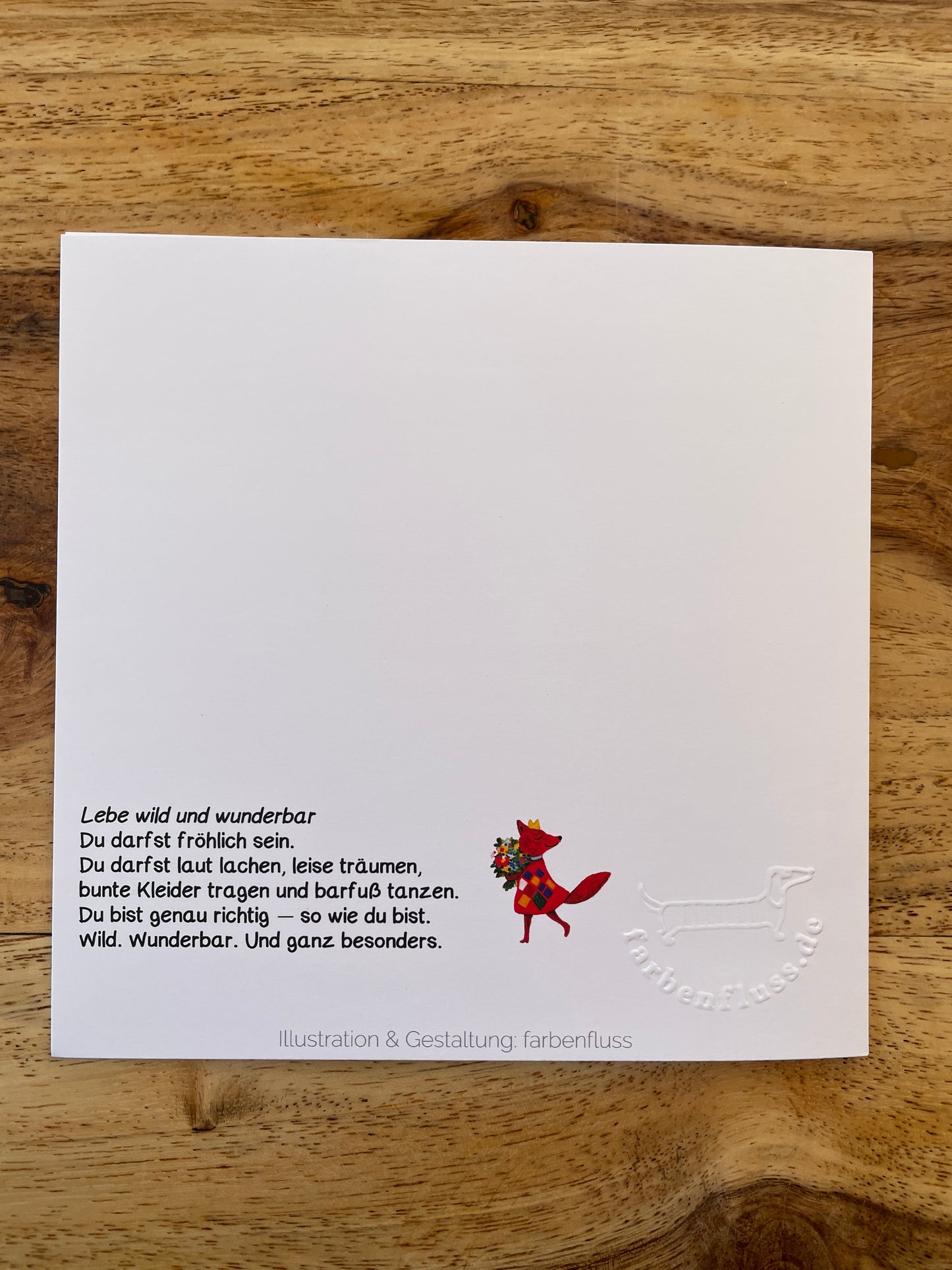 MutMachkarte mit Umschlag - Format 15x15 - Fuchs