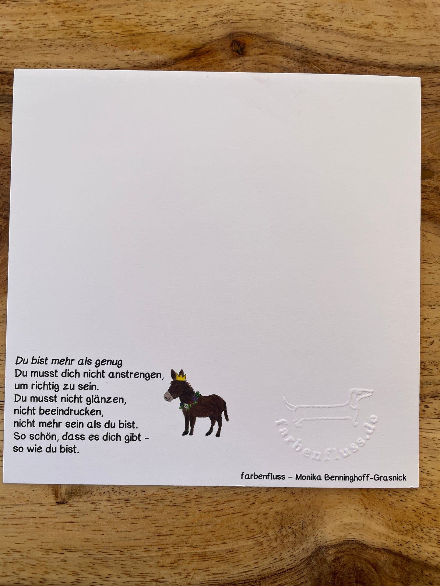 MutMachkarte mit Umschlag - Format 15x15 - Esel