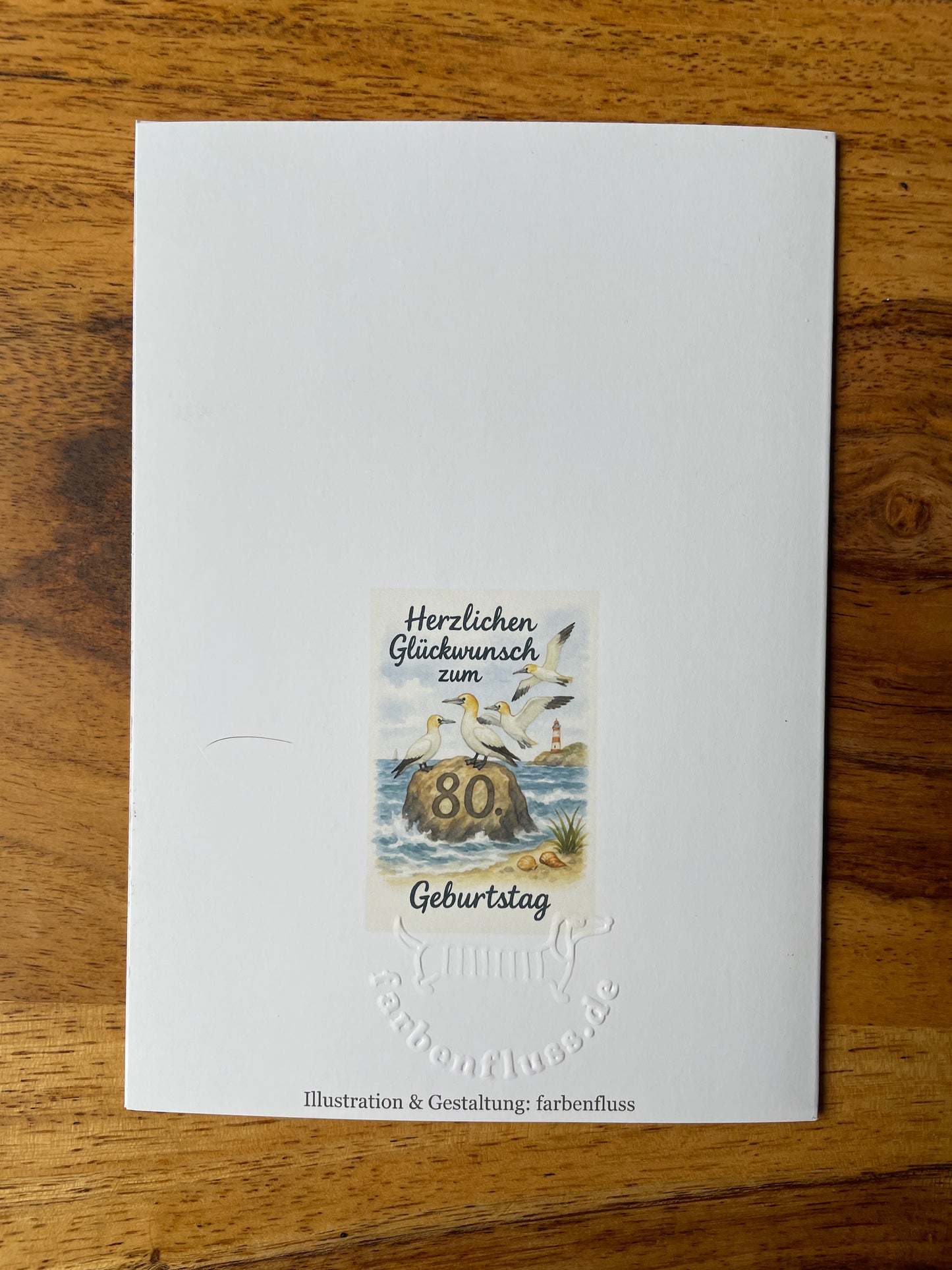 Klappkarten mit Umschlag - Maritim zum 80. Geburtstag