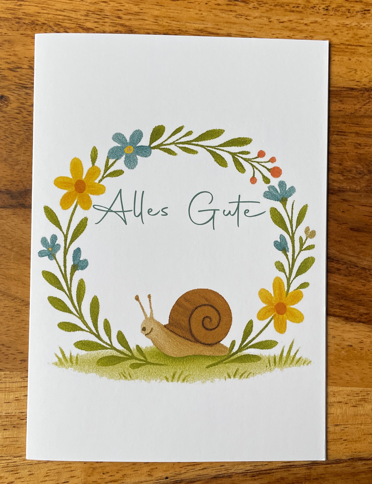 Klappkarten mit Umschlag - Grußkarte Schnecke