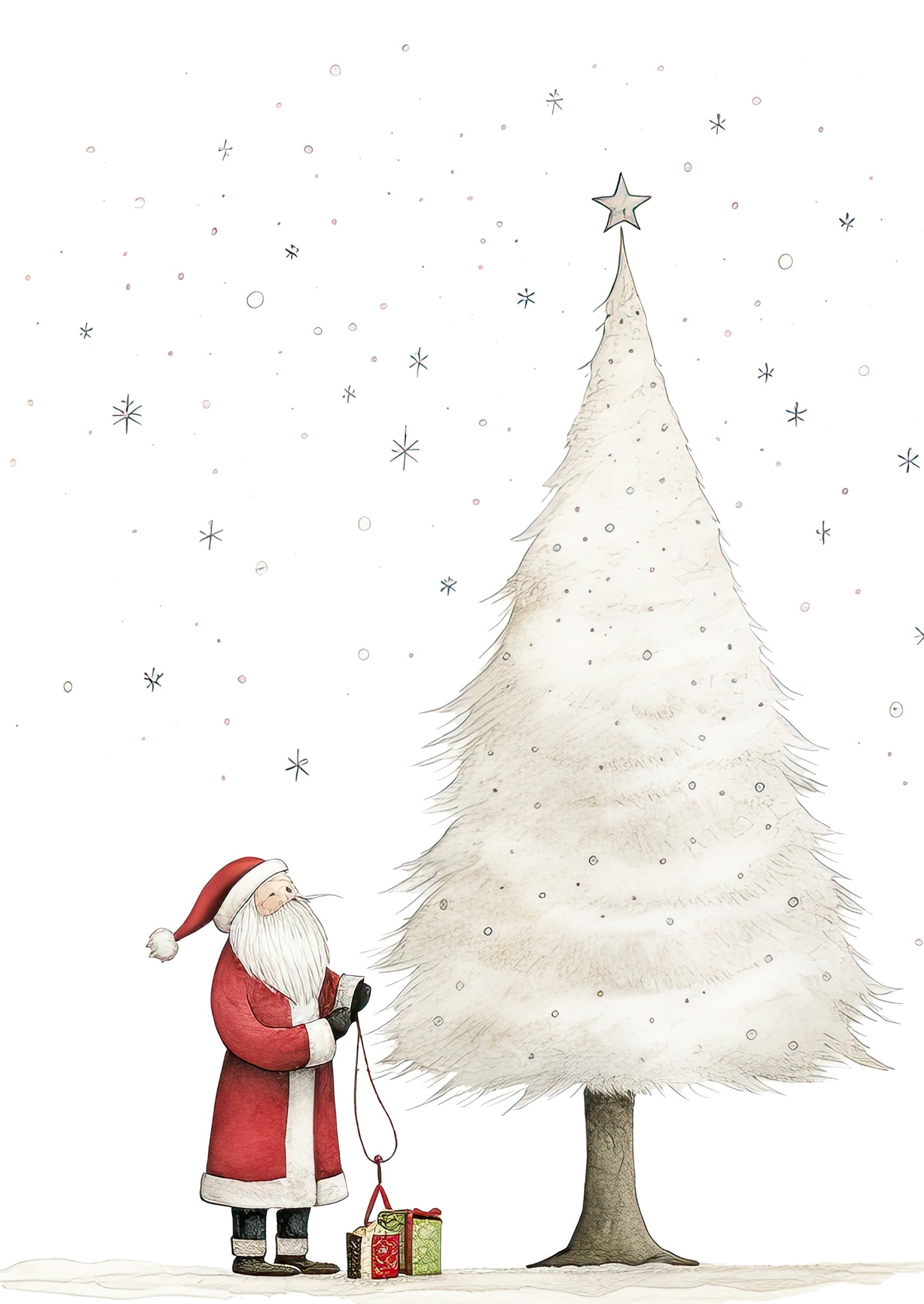 Klappkarten mit Umschlag - Weihnachtsmann