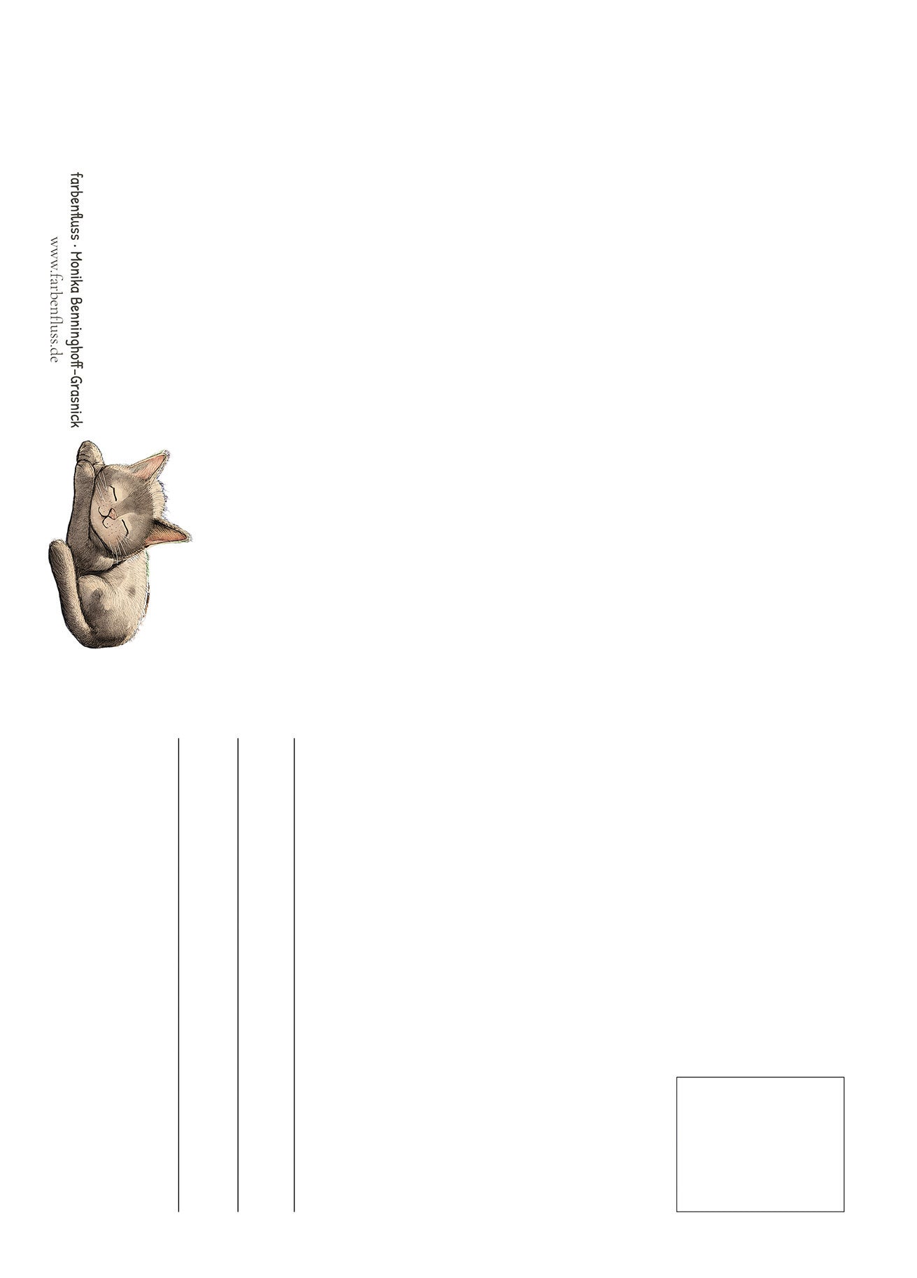 DIN A6 Postkarte, „Seinsgestreichelt.“ – schlafende Katze