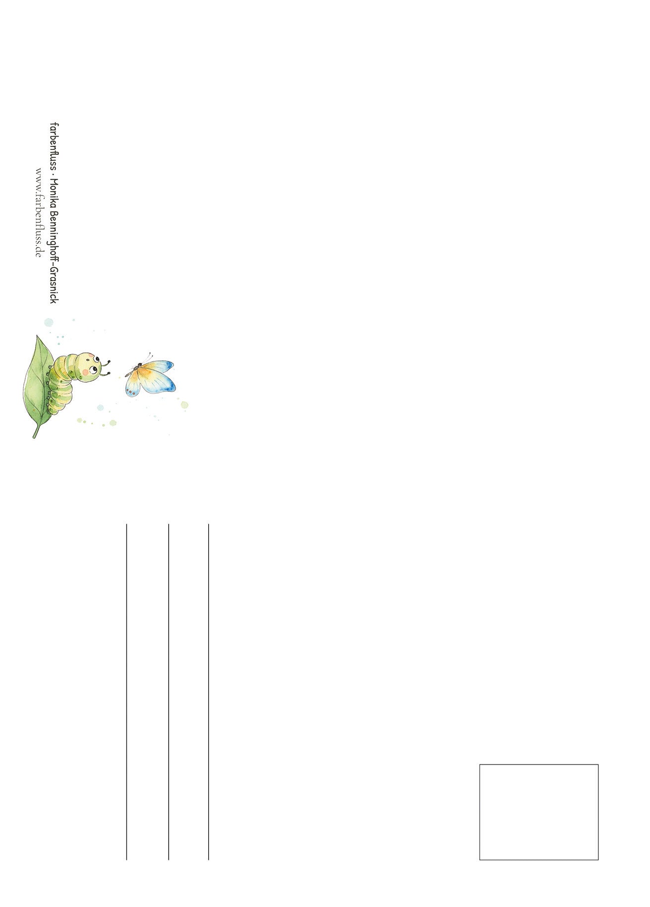 DIN A6 Postkarte, ›Glaub an das Wunder in dir‹ – Raupe & Schmetterling