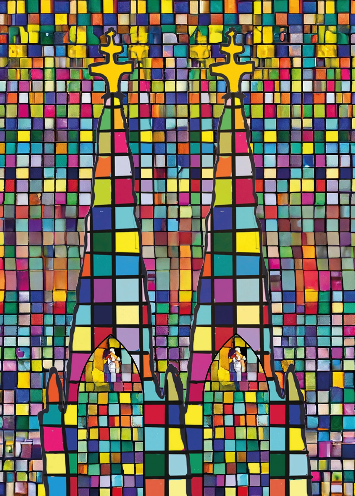 Postkarte „Kölner Dom im Farbenrausch“ – DIN A6