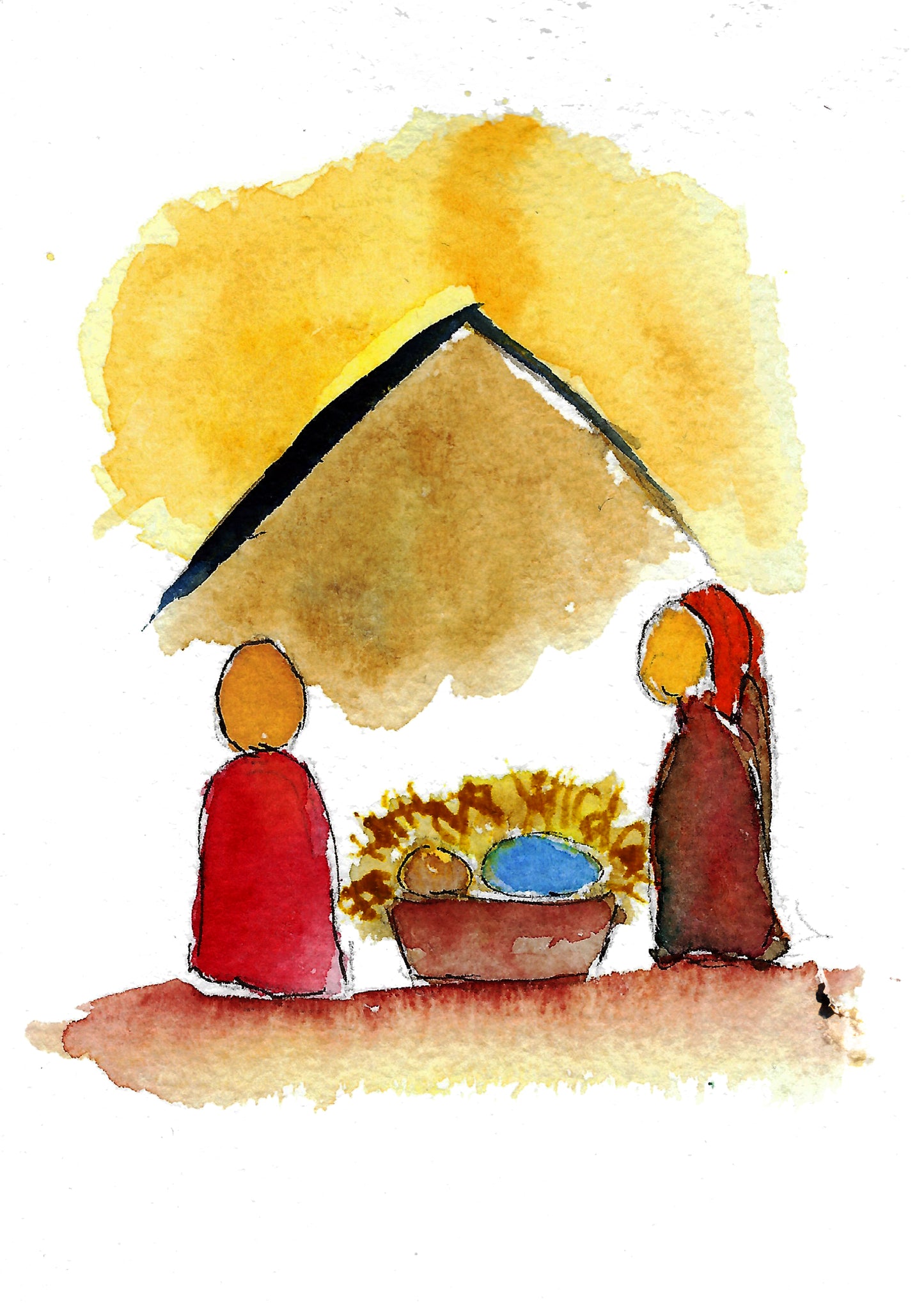 Klappkarten mit Umschlag - Krippe