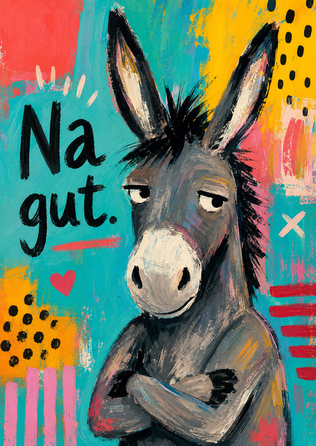 DIN A6 Postkarte „Na gut.“ – Esel