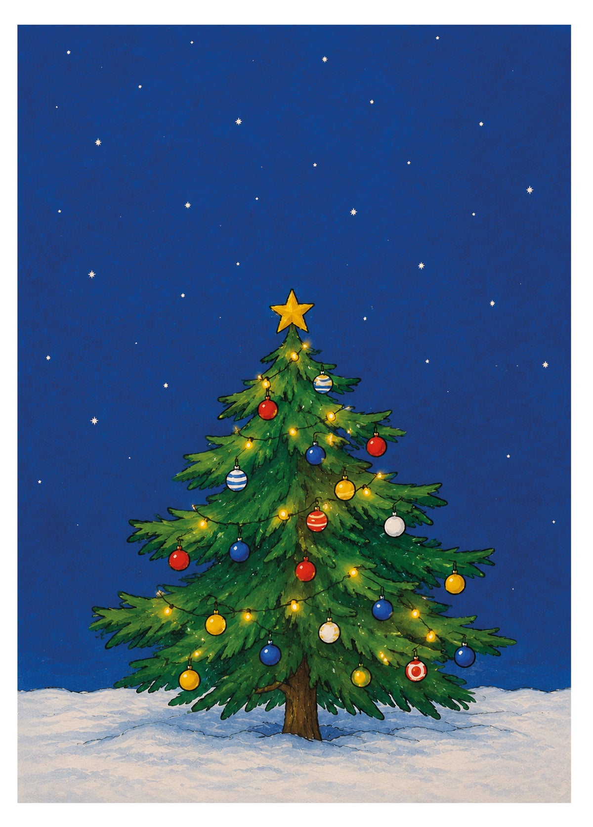 Postkarte „Weihnachtsbaum im Schnee“