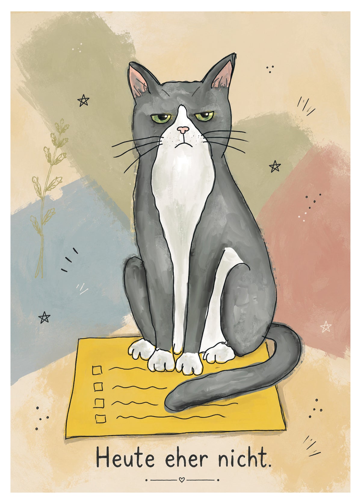 Postkarte „Heute eher nicht“ – Katze
