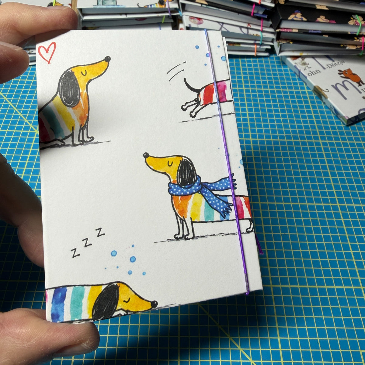 Kleiner Buchblock mit Bleistift · ca. DIN A7 · Unikat