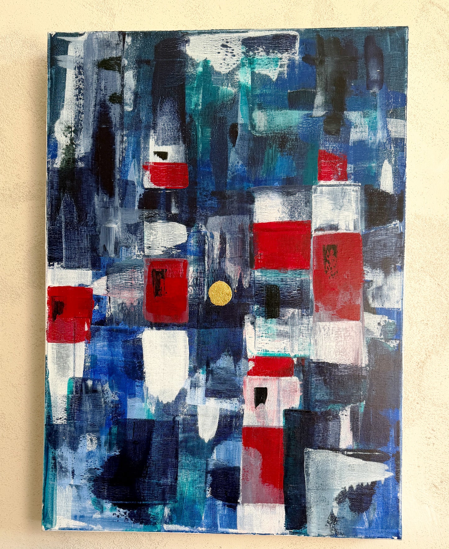 „Leuchtfeuer“ – Original Acrylgemälde auf Leinwand | 49,5 × 69 cm