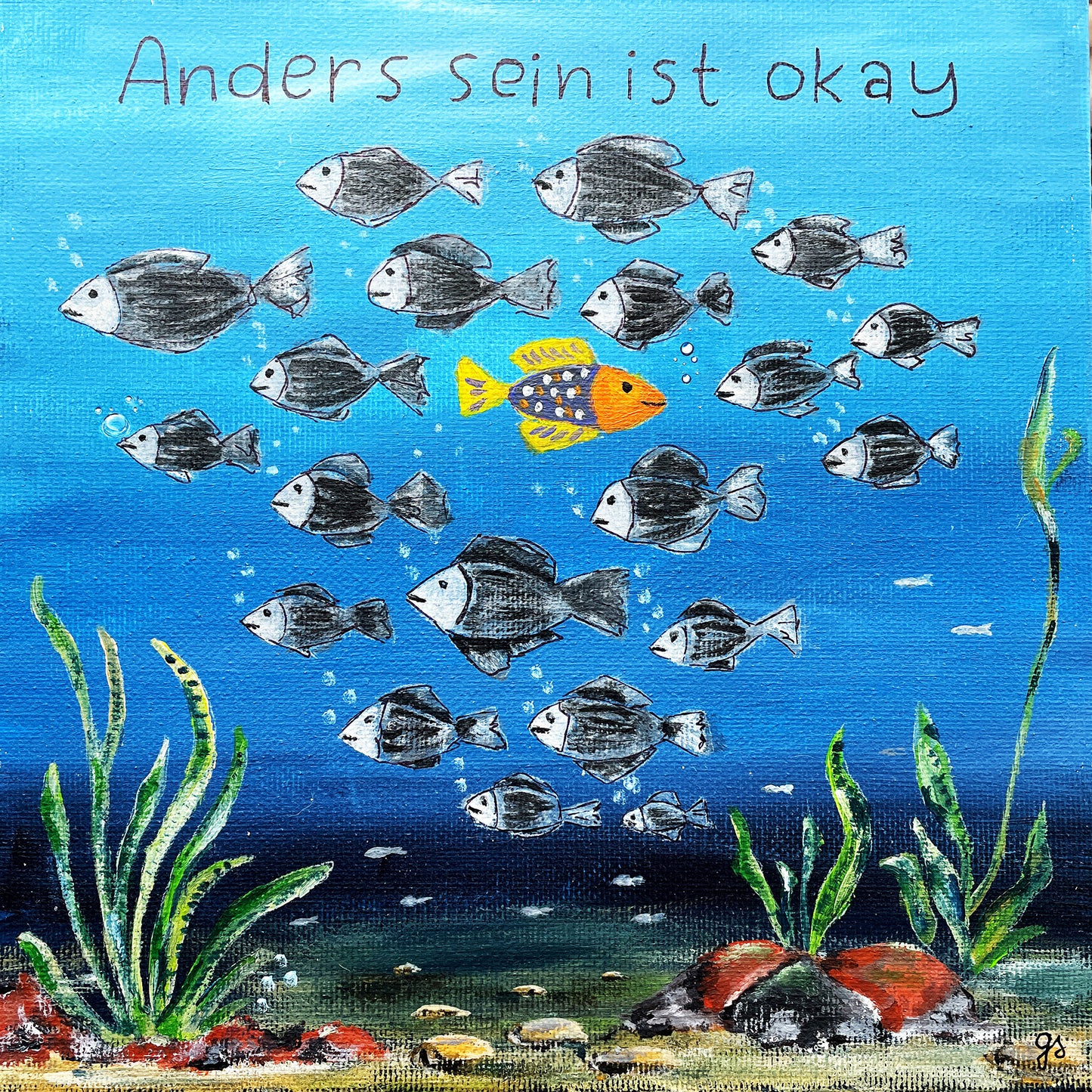 MutMachkarte mit Umschlag - Format 15x15 - Anders sein ist okay