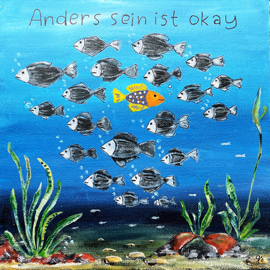 MutMachkarte mit Umschlag - Format 15x15 - Anders sein ist okay