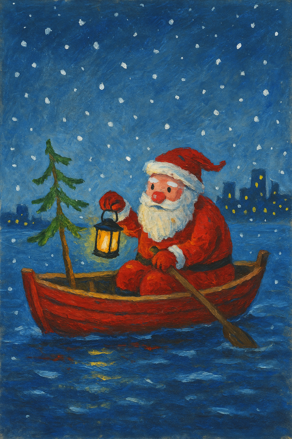 Klappkarten mit Umschlag - Nikolaus im Boot