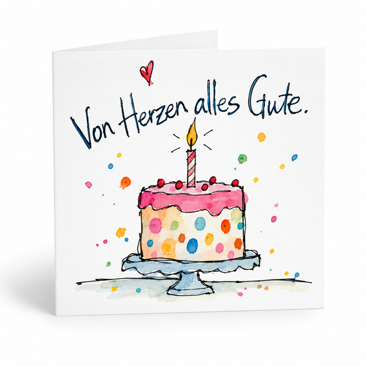 Geburtstagskarte „Von Herzen alles Gute.“
