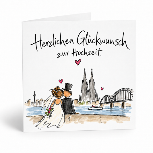 Hochzeitskarte Köln „Herzlichen Glückwunsch zur Hochzeit“