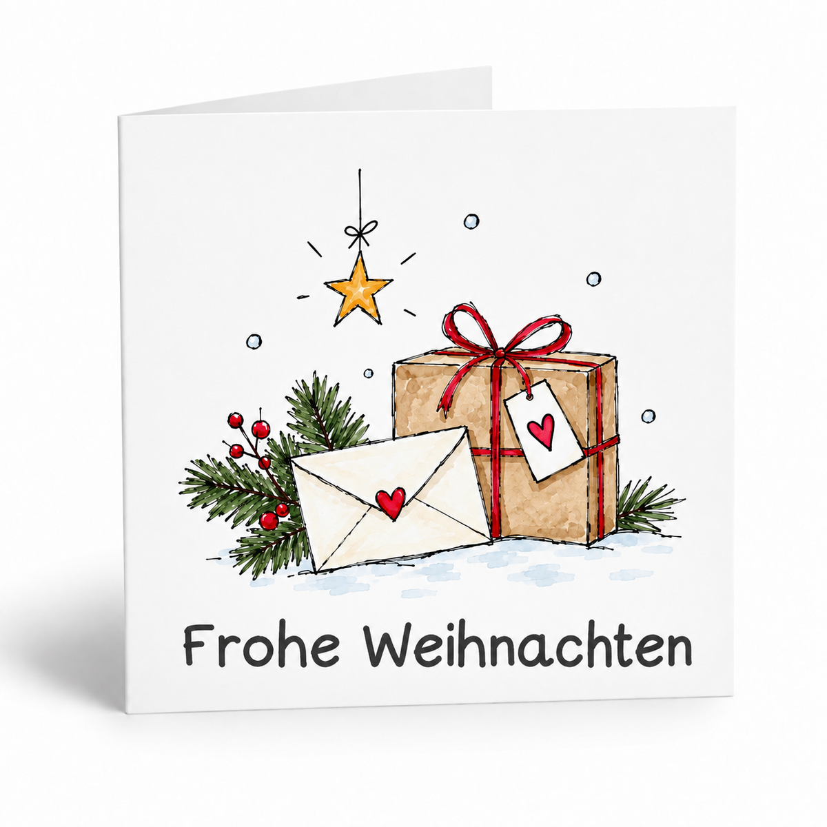 Geschenkbox Weihnachten – handgemacht mit Karte & Wunscherfüller