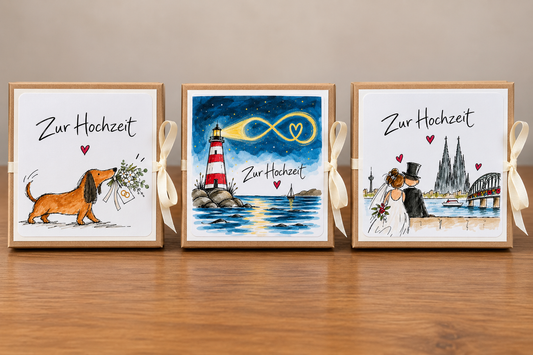 Geschenkschachtel zur Hochzeit – Karte & Wunscherfüller