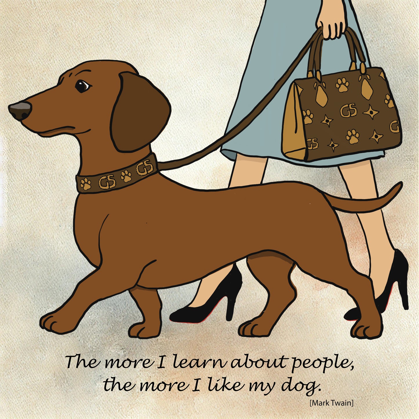 FineArt Print - quadratisch - Mode-Dackel