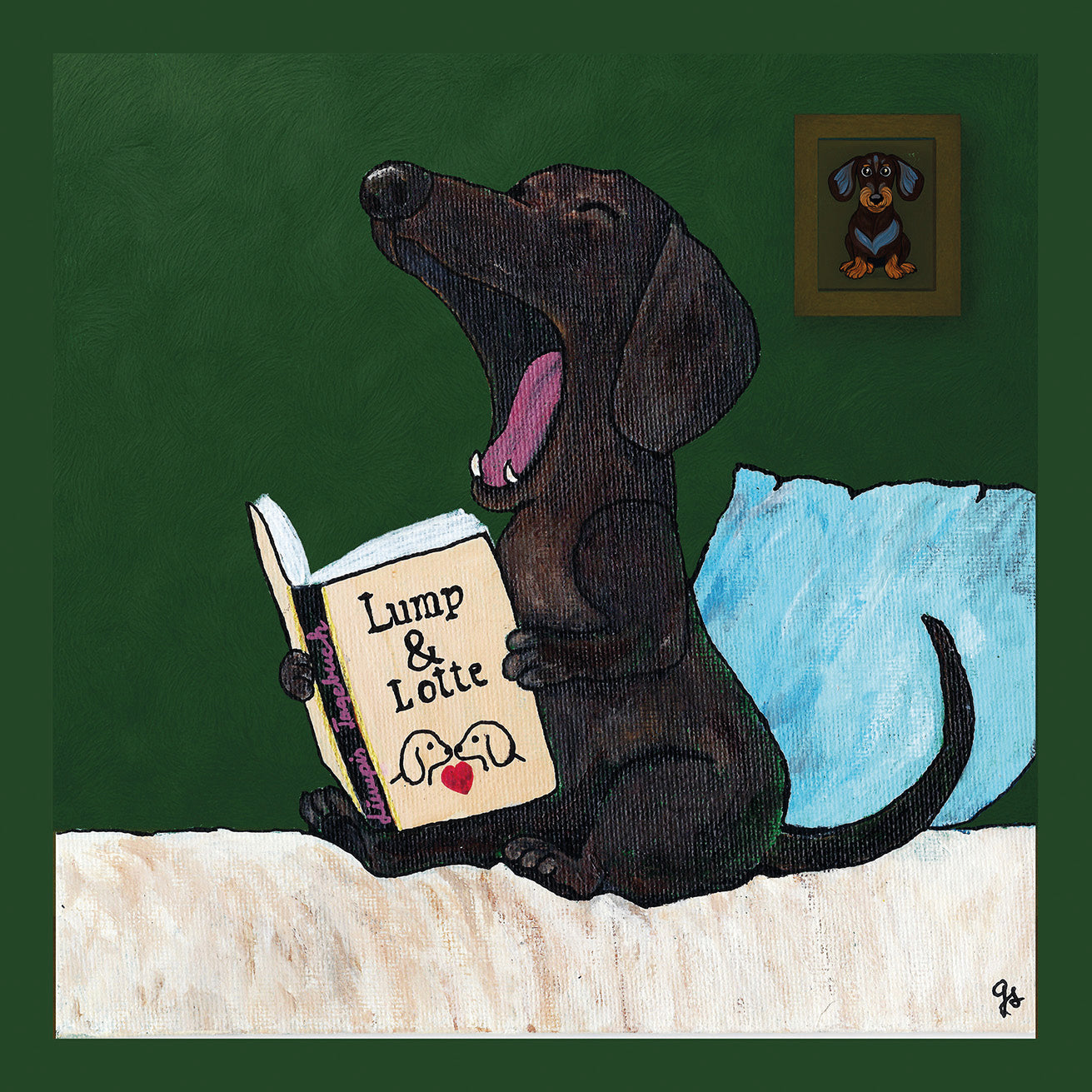 Postkarte 10,5x10,5 , Dackel Lump & Lotte