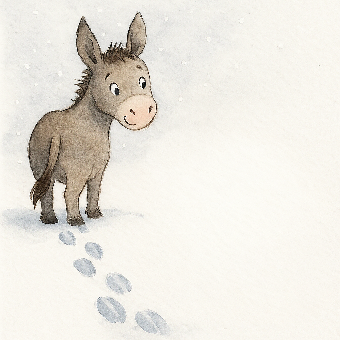 FineArt Print - quadratisch - Esel im Schnee