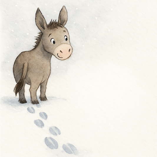 FineArt Print - quadratisch - Esel im Schnee