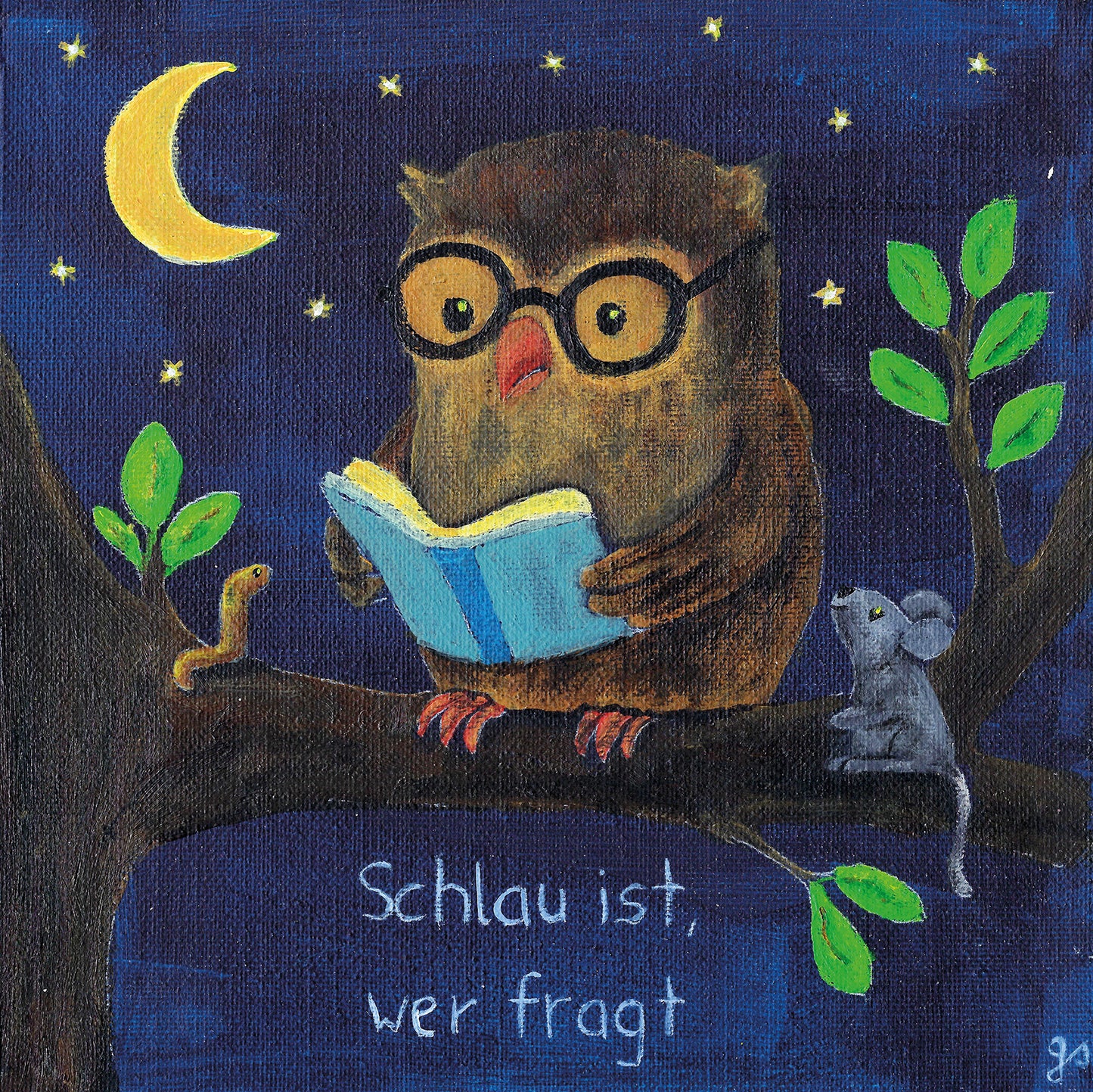 MutMachkarte mit Umschlag - Format 15x15 - Schlau ist, wer fragt.