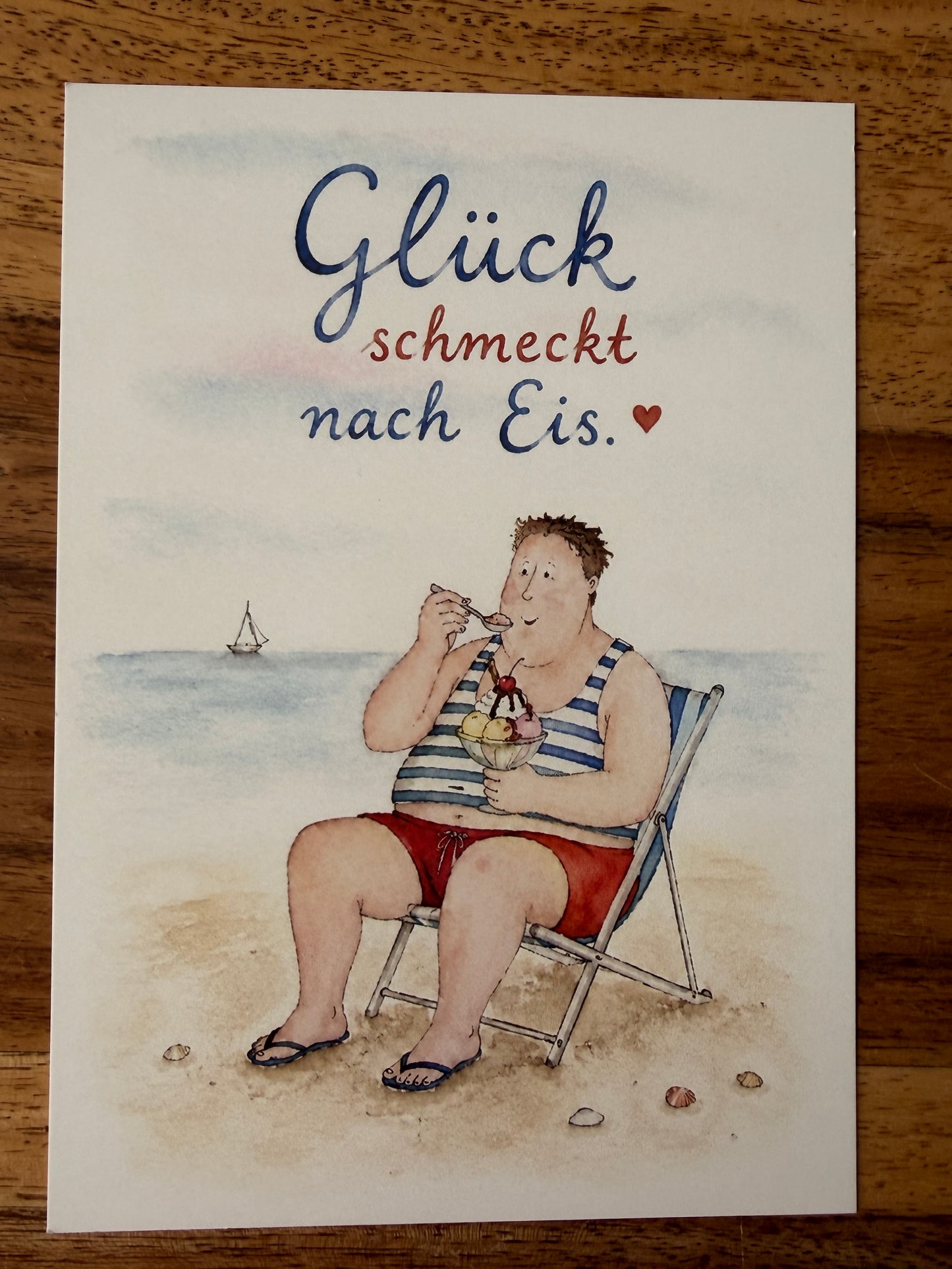 Postkarte „Glück schmeckt nach Eis“