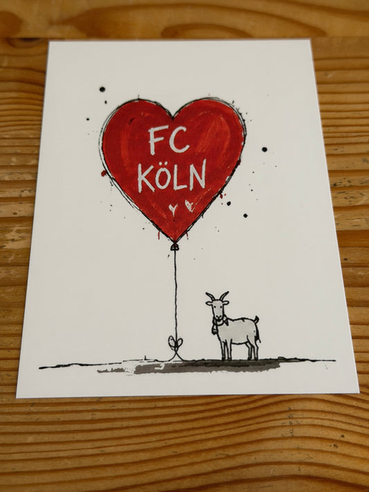 Postkarte A6 „Hennes & FC Köln Herz“
