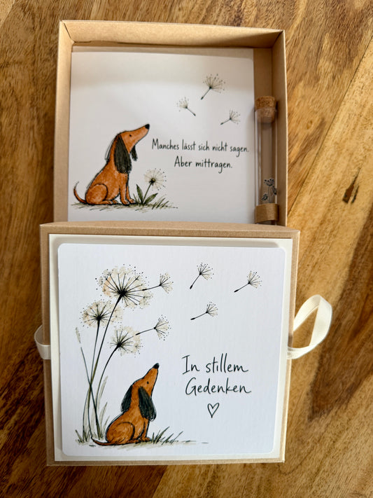 Geschenkbox Trauer mit Klappkarte & Geldröhrchen