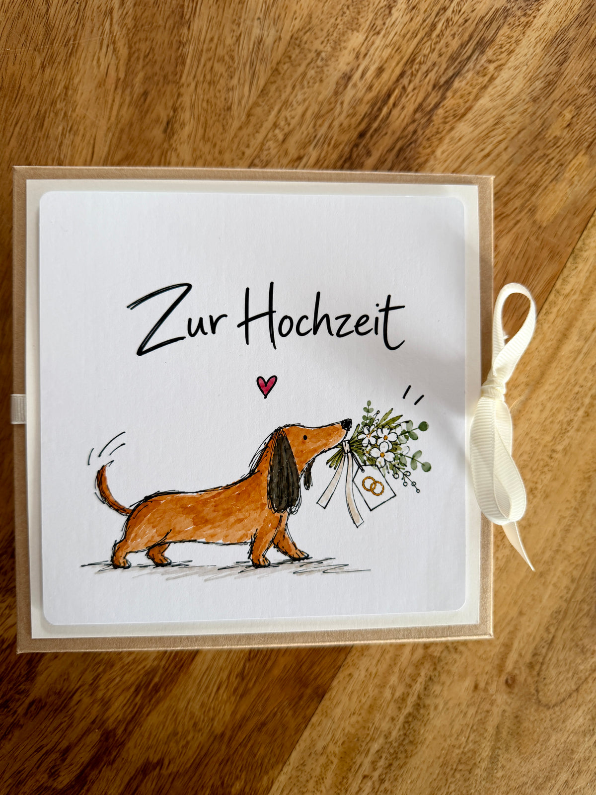 Geschenkbox zur Hochzeit mit Klappkarte & Wunscherfüller