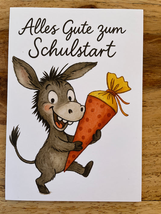Klappkarten mit Umschlag - zur Einschulung „Alles Gute zum Schulstart“