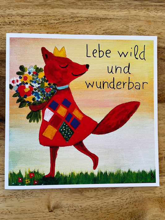 MutMachkarte mit Umschlag - Format 15x15 - Fuchs