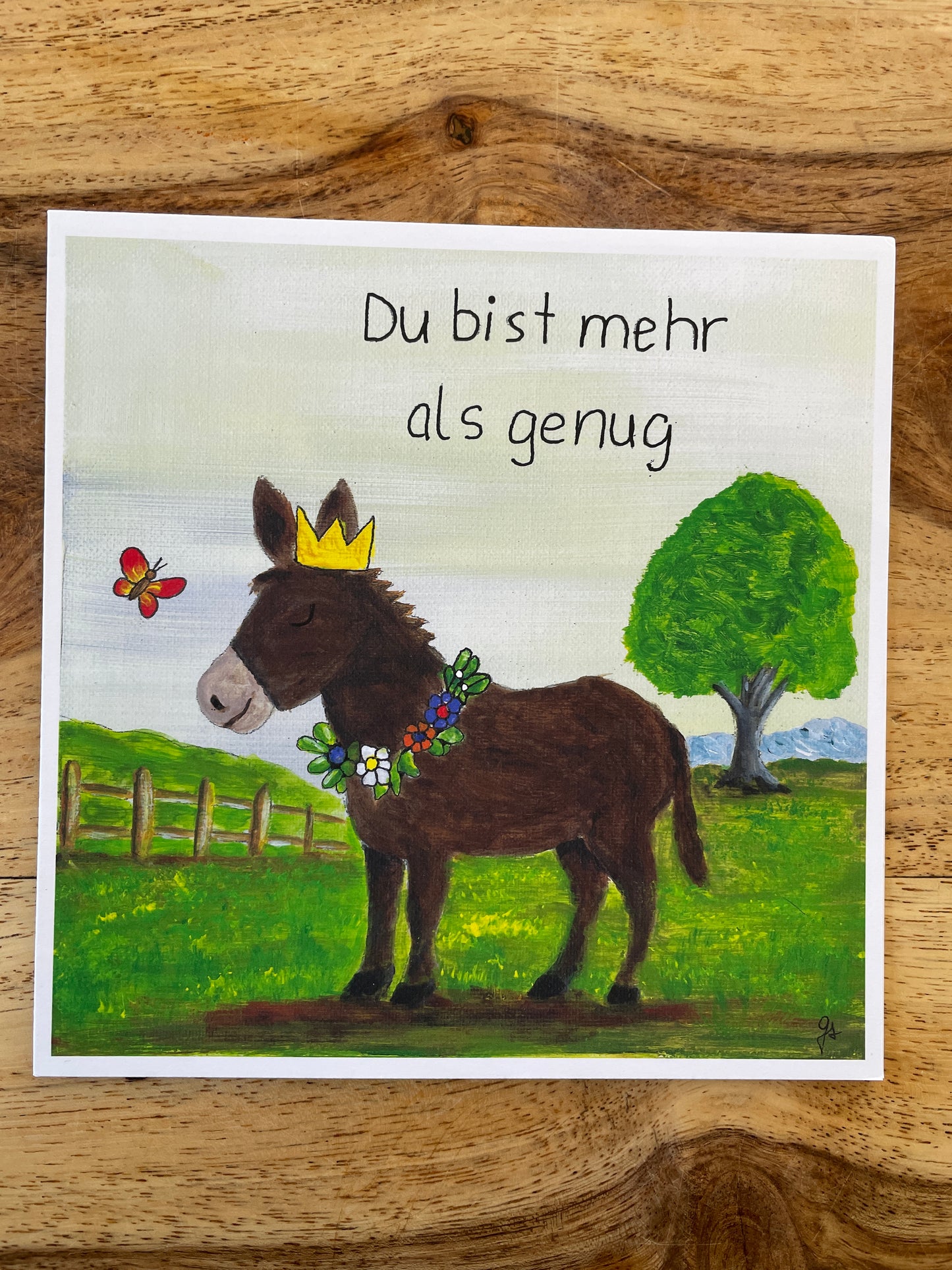 MutMachkarte mit Umschlag - Format 15x15 - Esel