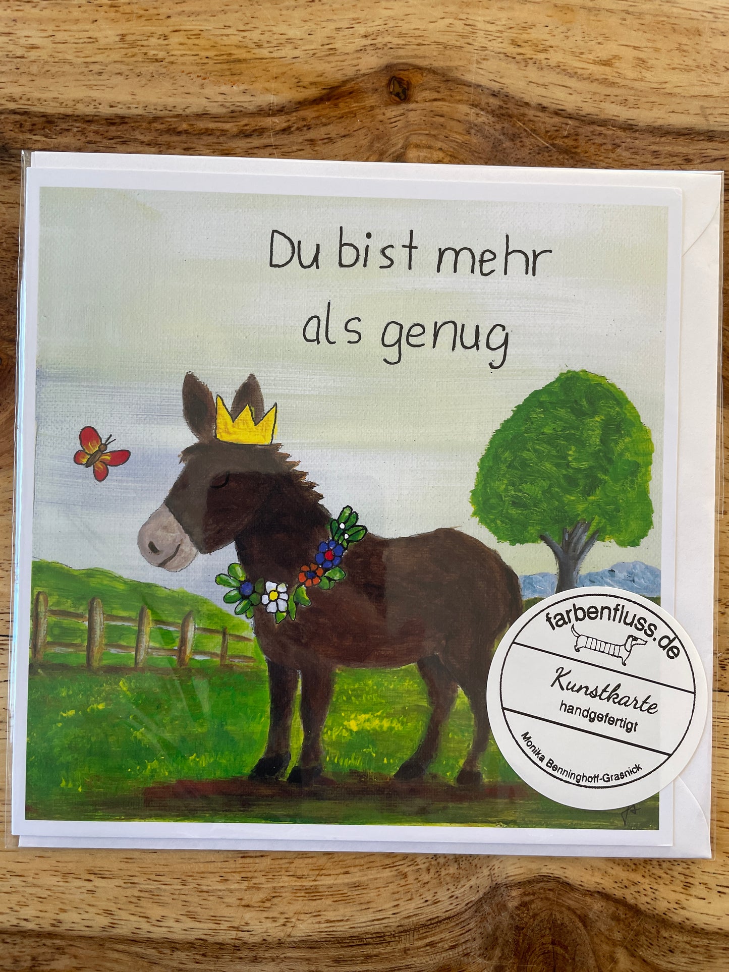 MutMachkarte mit Umschlag - Format 15x15 - Esel