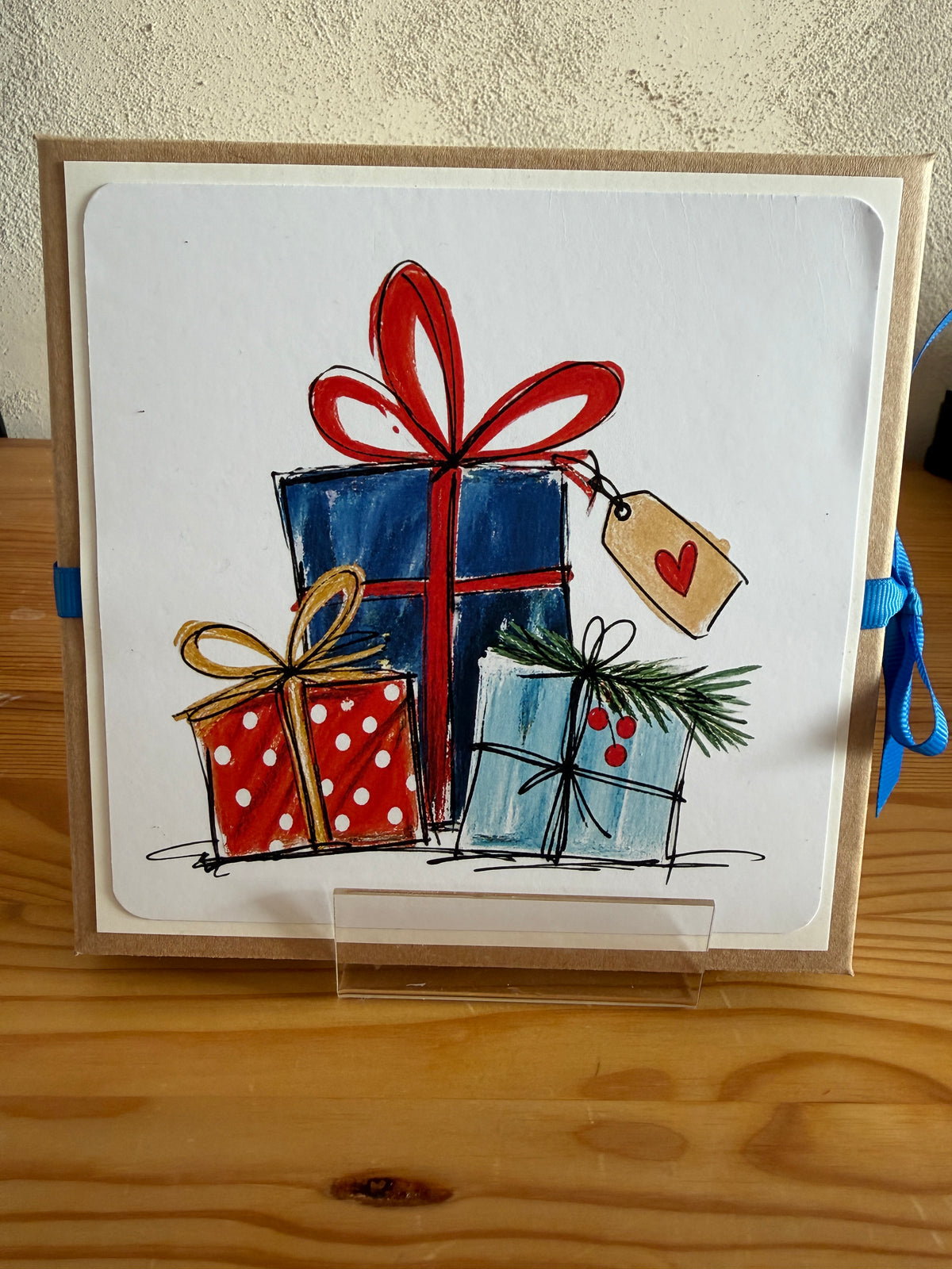 Geschenkbox Weihnachten – handgemacht mit Karte & Wunscherfüller