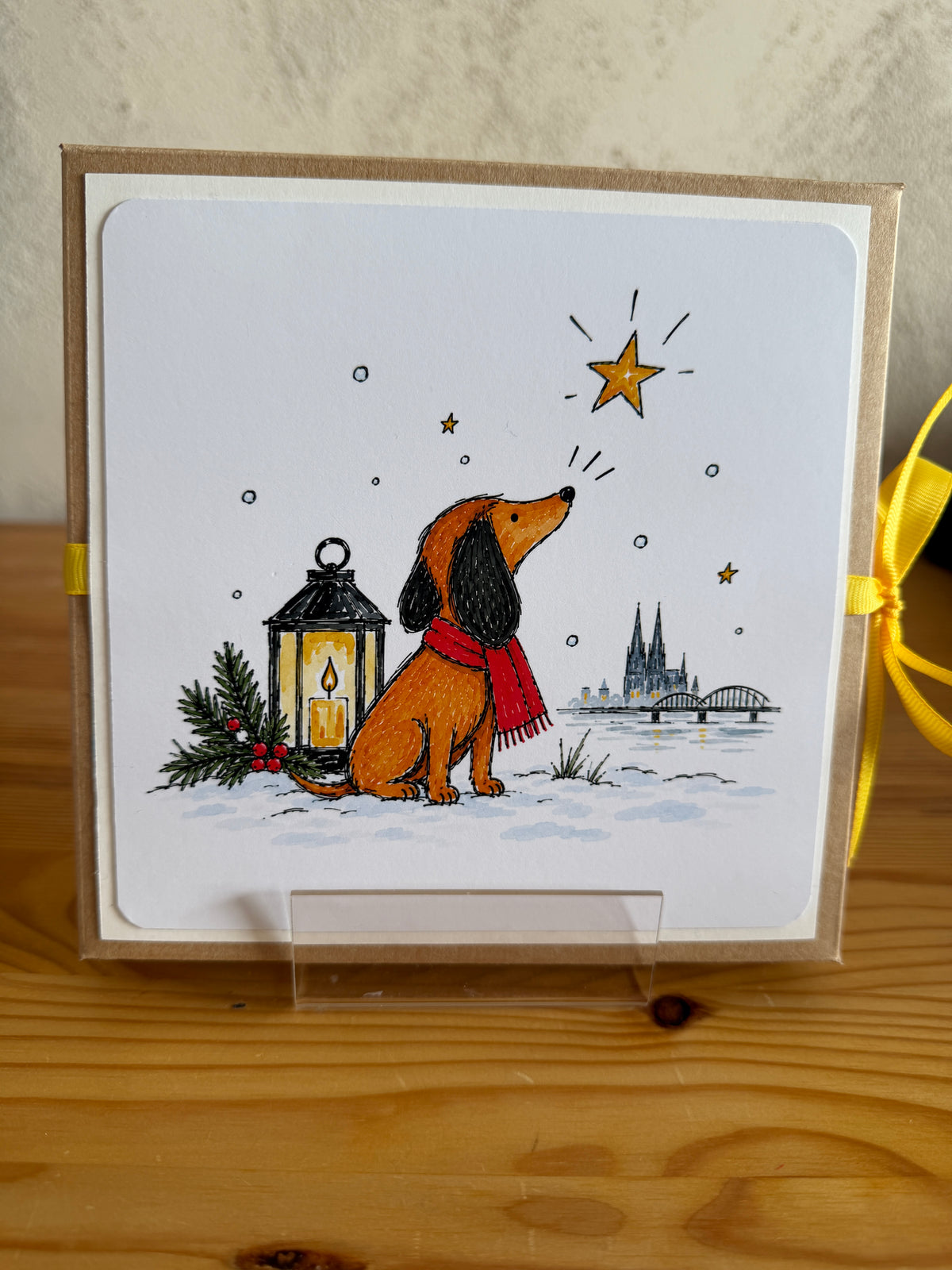 Geschenkbox Weihnachten – handgemacht mit Karte & Wunscherfüller