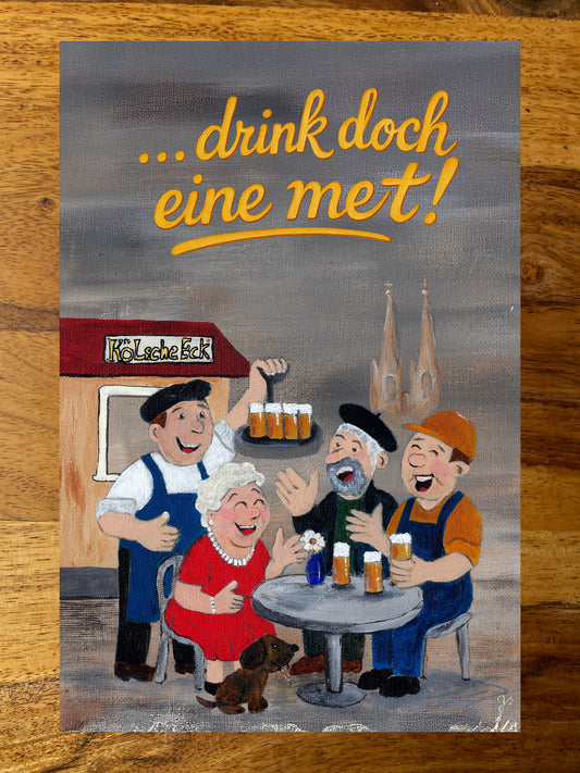 Klappkarten mit Umschlag - Drink noch eine met!