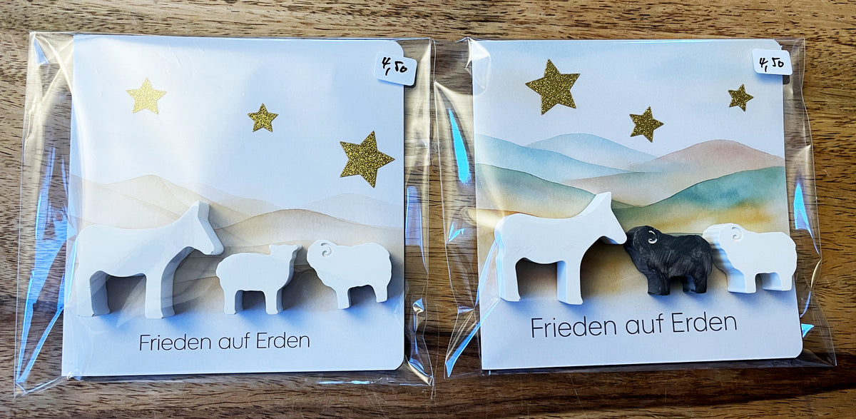 Handgefertigte Tierkarte – 10 × 10 cm (Unikat)