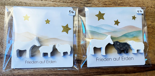 Handgefertigte Tierkarte – 10 × 10 cm (Unikat)