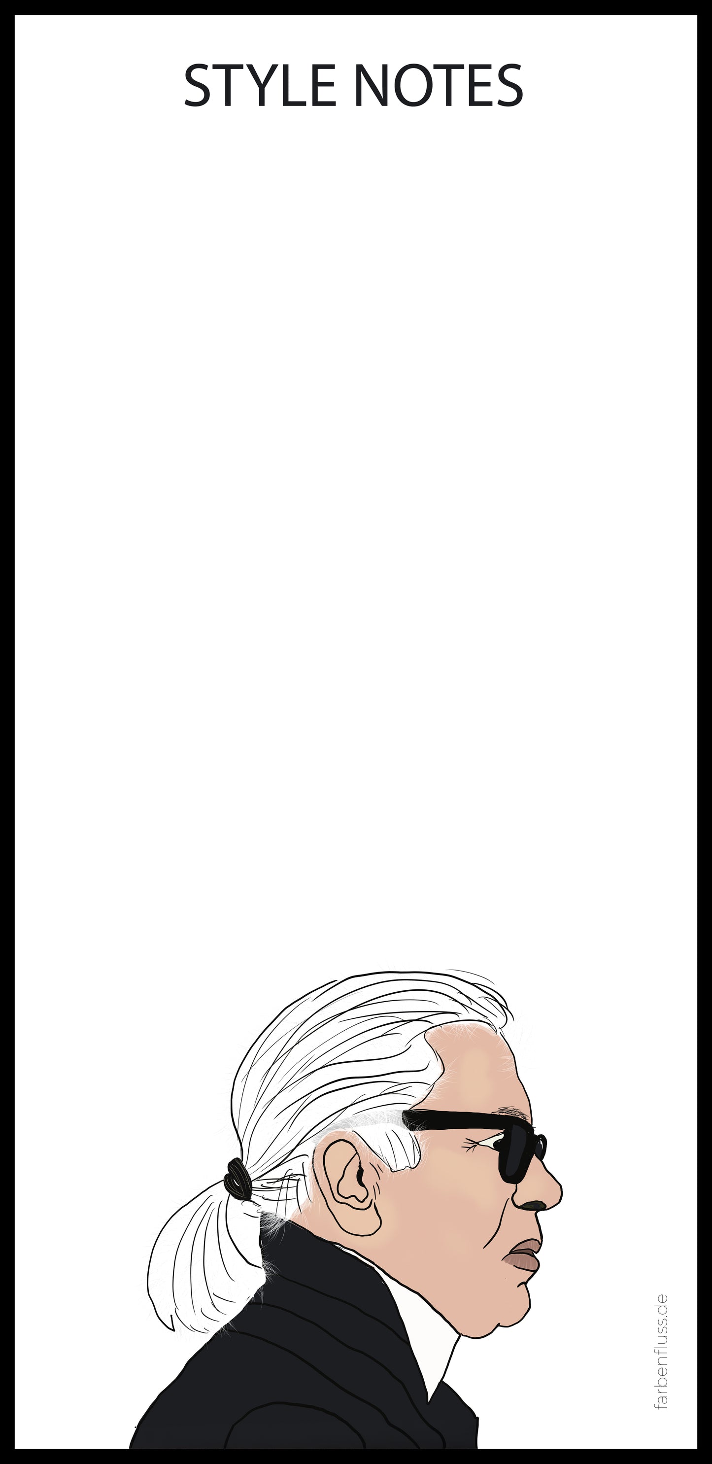 Notizblock DIN-lang Format (10 x 21 cm) mit Deckblatt - Karl Lagerfeld