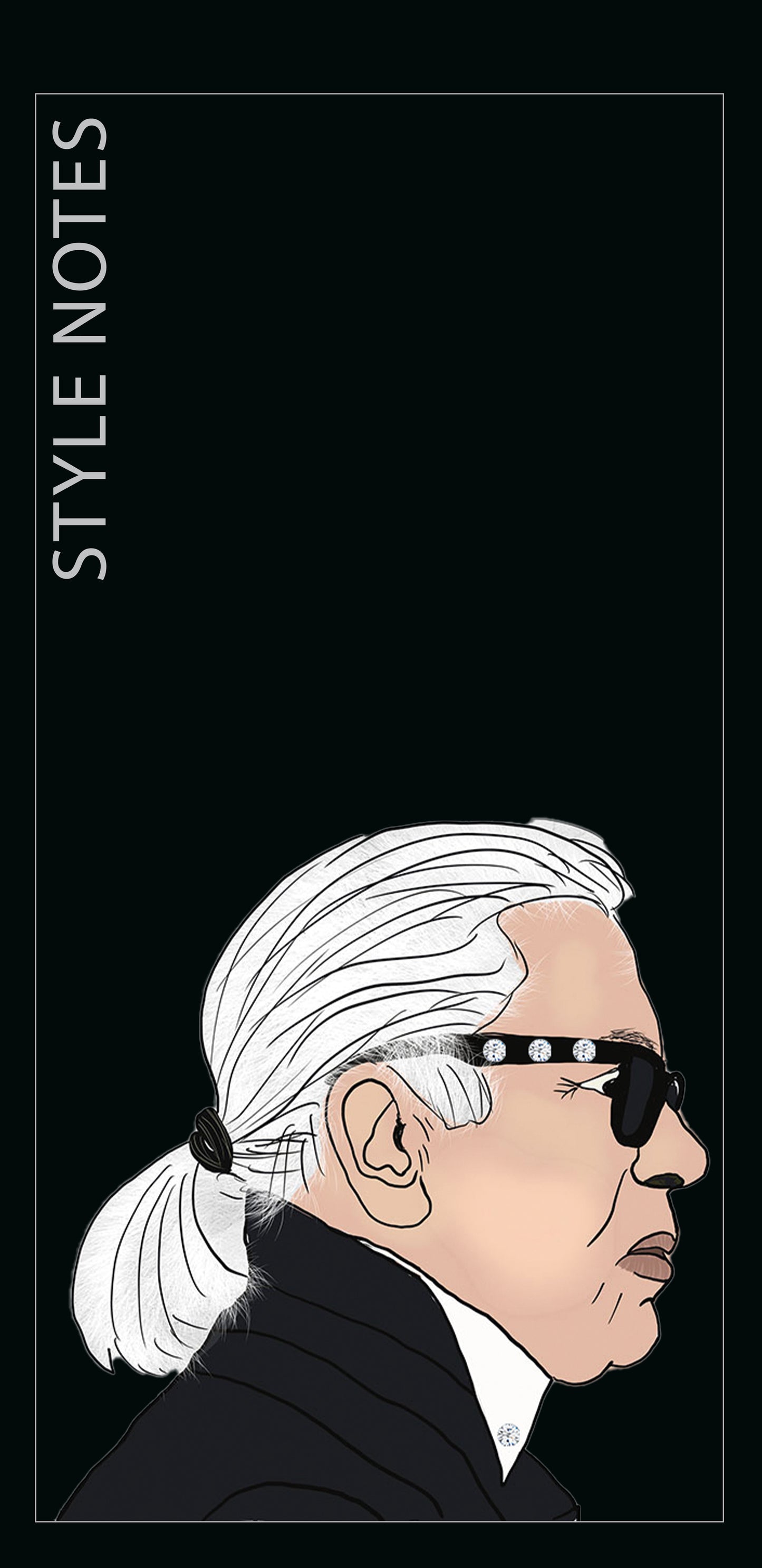 Notizblock DIN-lang Format (10 x 21 cm) mit Deckblatt - Karl Lagerfeld