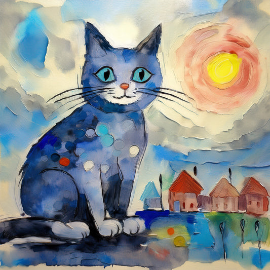 FineArt Print - quadratisch - Die blaue Katze