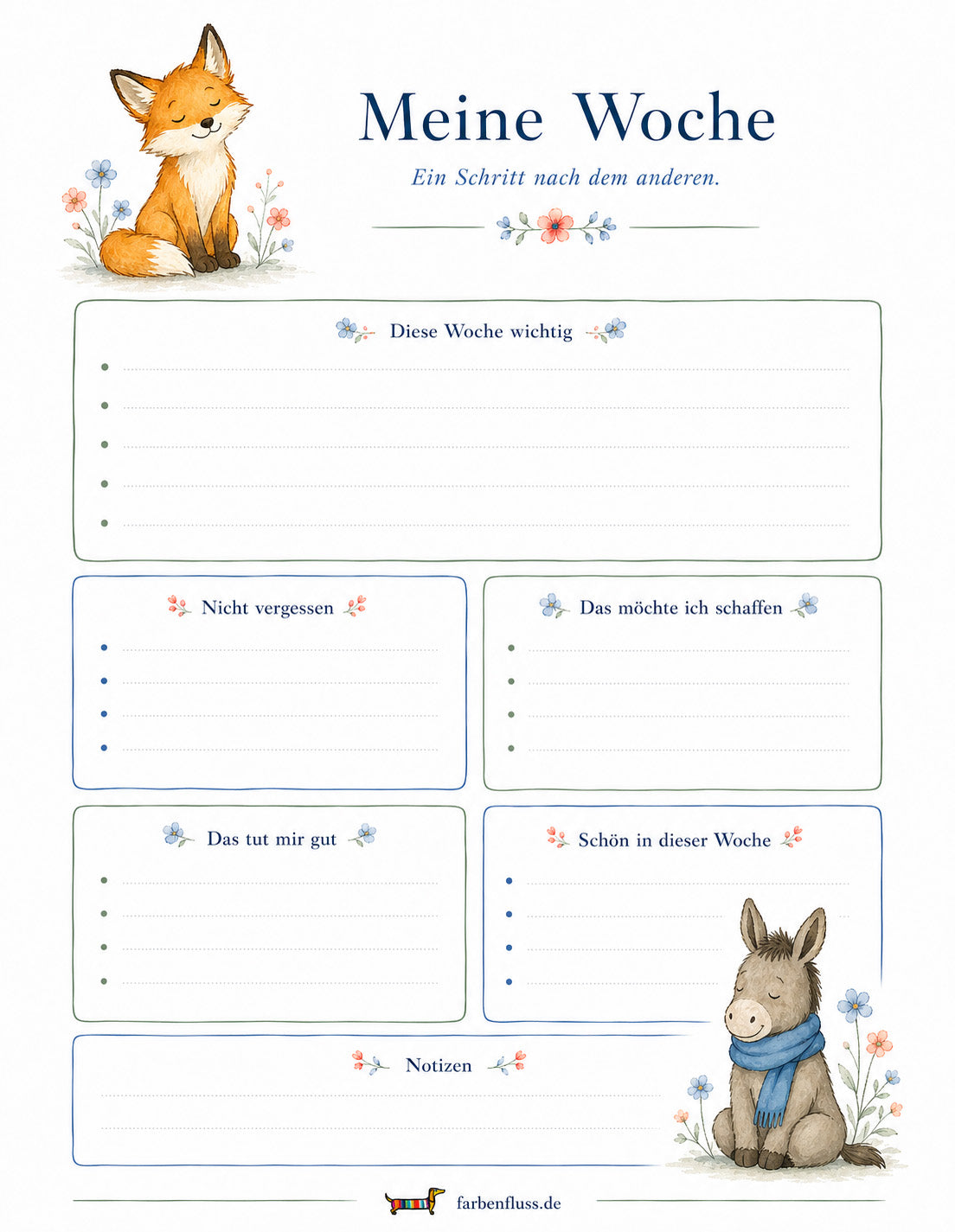 Wochenplaner „Meine Woche“ – DIN A5 | 25 Blatt
