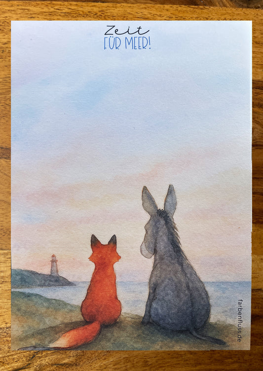 Notizblock DIN A6 - ohne Deckblatt "Zeit für Meer"