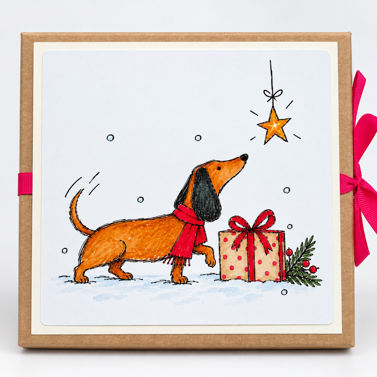 Weihnachts-Geschenkbox mit Klappkarte & Wunscherfüller – 4 Motive