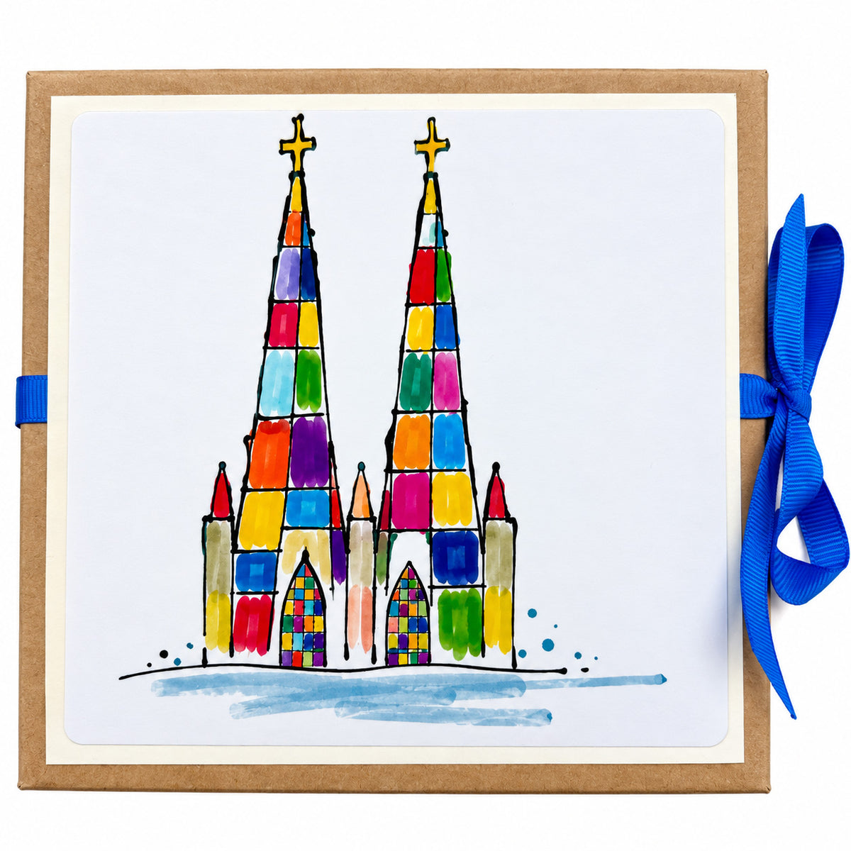 Kölner Dom Geschenkbox mit Klappkarte & Wunscherfüller