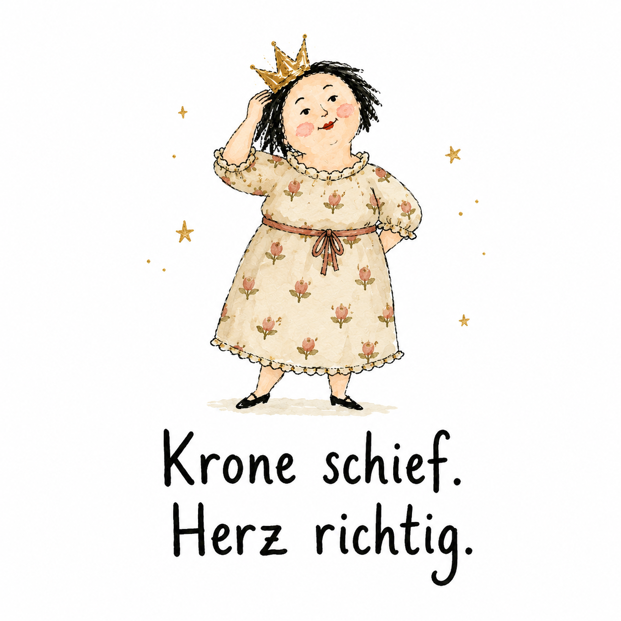 Quadratische Klappkarte „Kleine Königin“, 14x14 cm